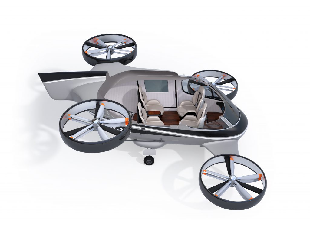 illustration of future drone car